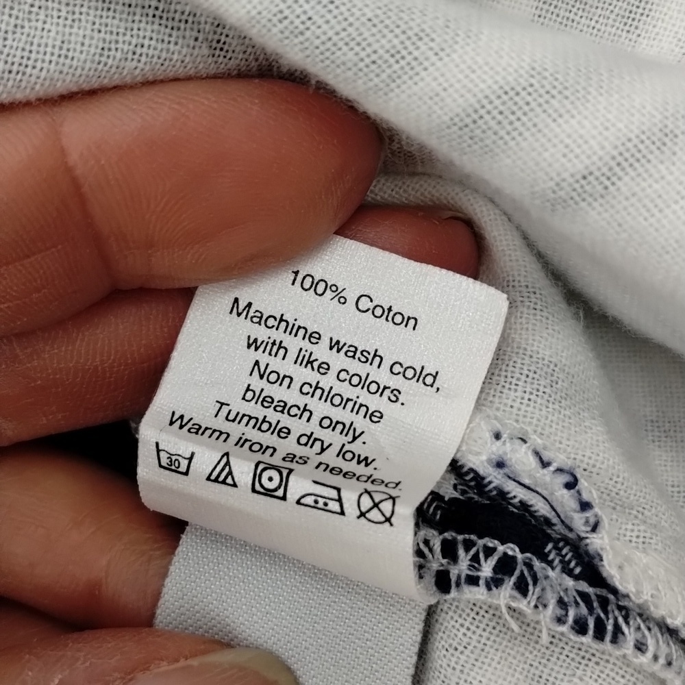 Madewell women's small button back blue/white plaid flannel feel material top - Picture 10 of 13
